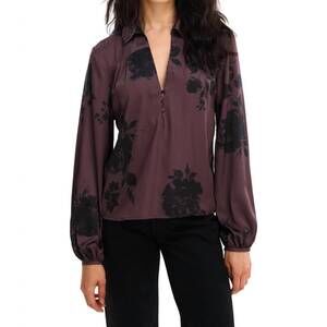 NEW ALLISON NEW YORK eden blouse in brown floral